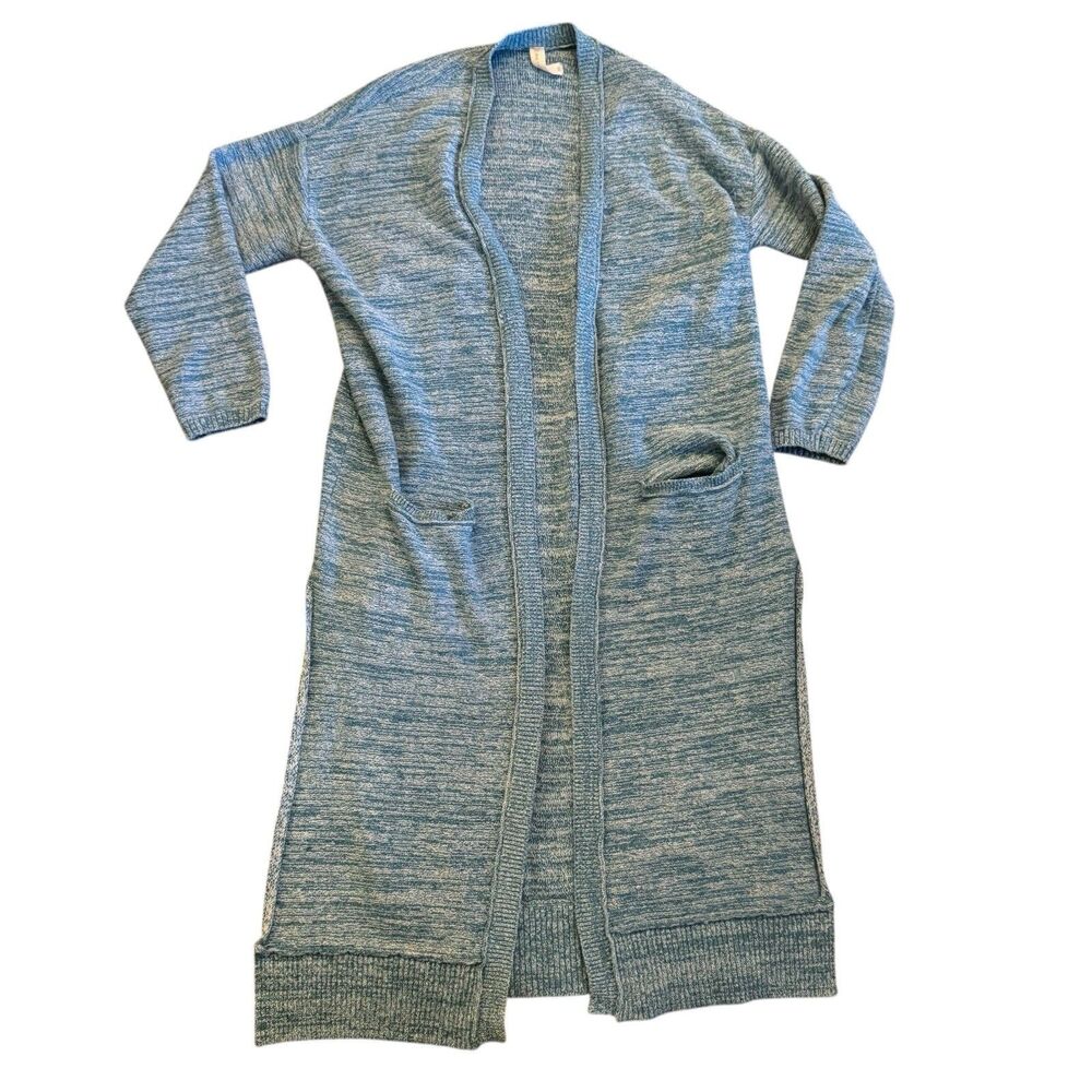 Anthropologie Marled Light Blue Longline Open Cardigan